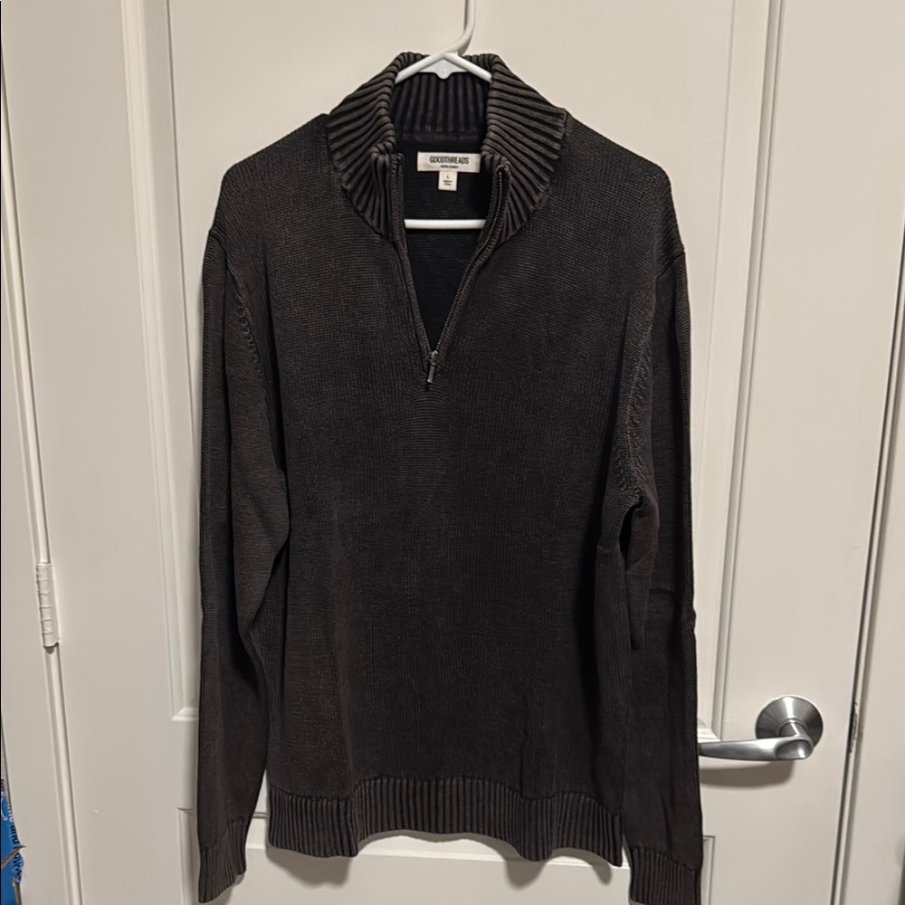 Men's Brown Quarter-Zip Sweater